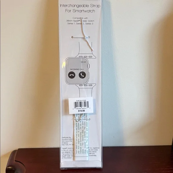 Floral Appliqué Pink Watch Strap - fits Apple Watch 38mm Series 1, 2, 3 - Picture 12 of 13